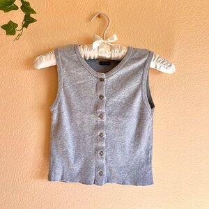 SOLD Brandy Melville Grey Vest Button Up High Neck Tank Top